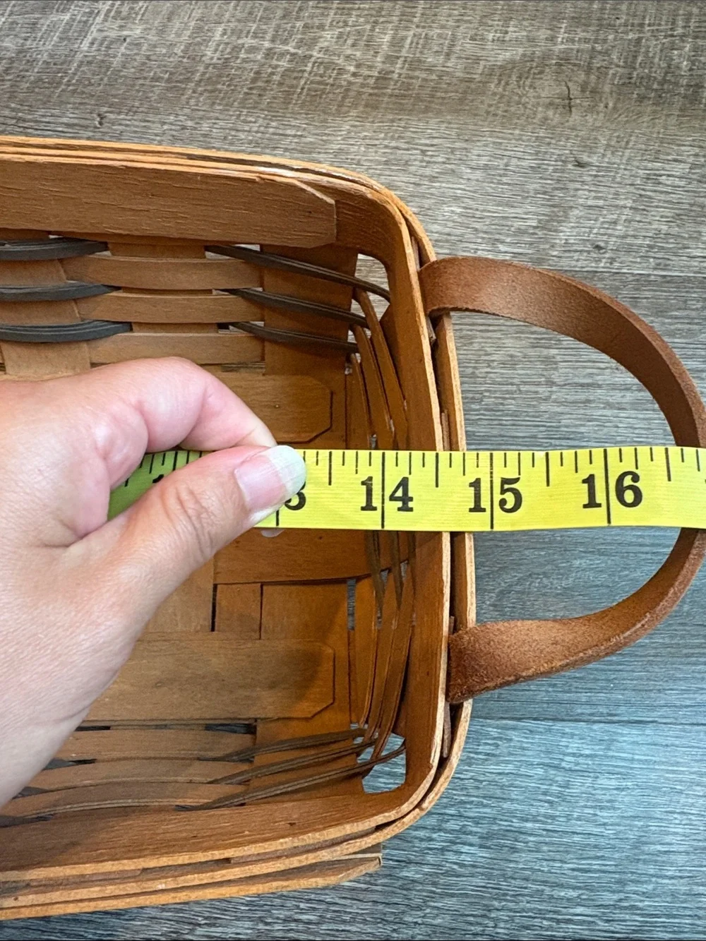 Longaberger Bread Basket Brown 14” Rectangular Basket with Handles 1991